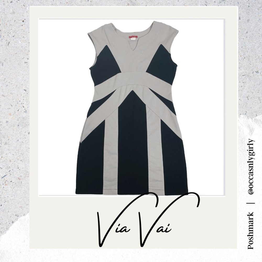 Via Vai Bodycon Color Block Cap Sleeve Sweetheart